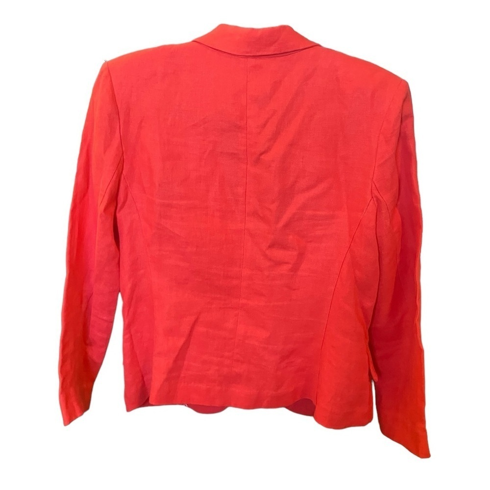 Olivia Moon Linen Blazer Coral Medium - Picture 7 of 12